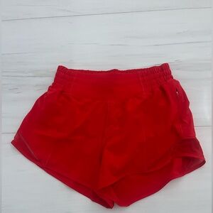 Lululemon Hotty Hot 2.5” Low Rise Red Shorts